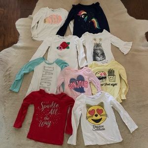 Long Sleeves Girls Graphic Tees  - Size 5